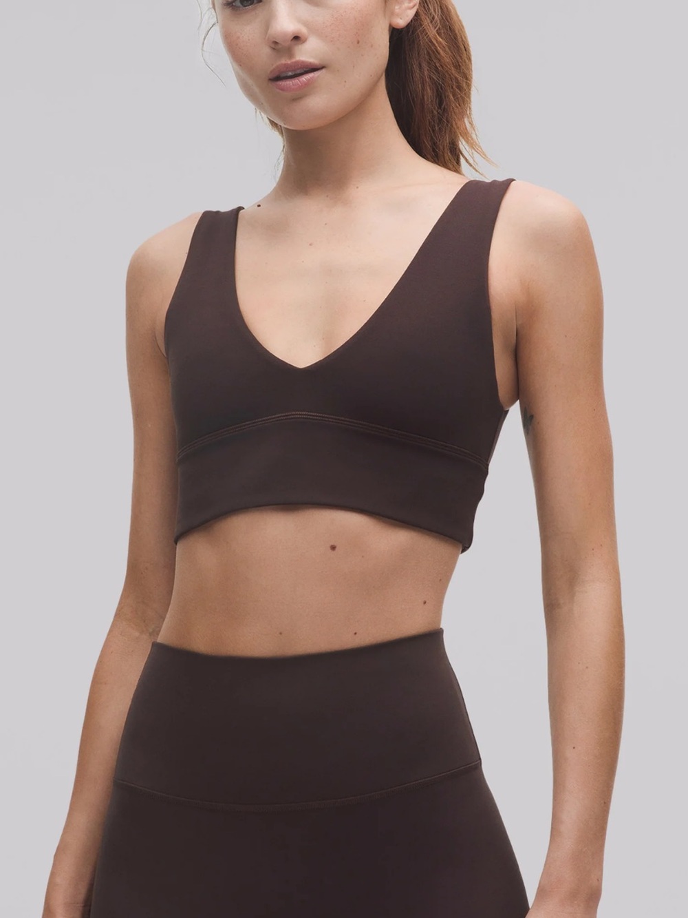 NWT Lululemon Align V-Neck Bra + Fast & Free 25” Leopard Set – Sequoia – Size 4 - Picture 3 of 13